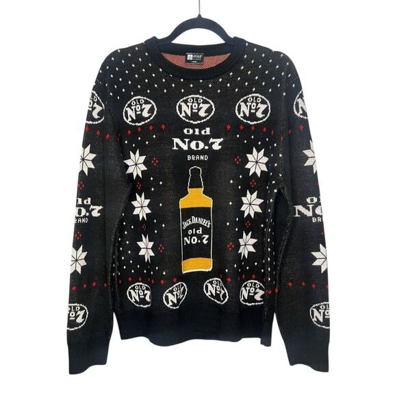 Locale Outdoor Men’s Large Jack Daniels No. 7 Ugly Christmas Sweater Black - Picture 1 of 5